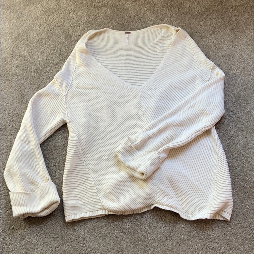 Free People Oversized Off White Sweater - L